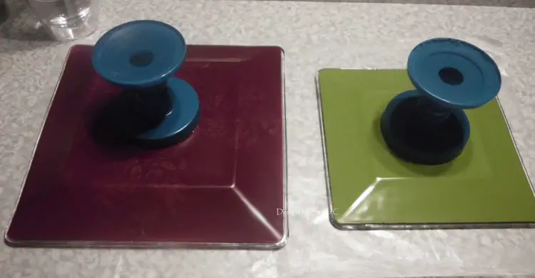 how to make cake stand glass plates position candle holder on bottom of plate