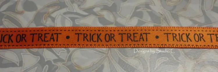 dollar store halloween pumpkin trick or treat ribbon