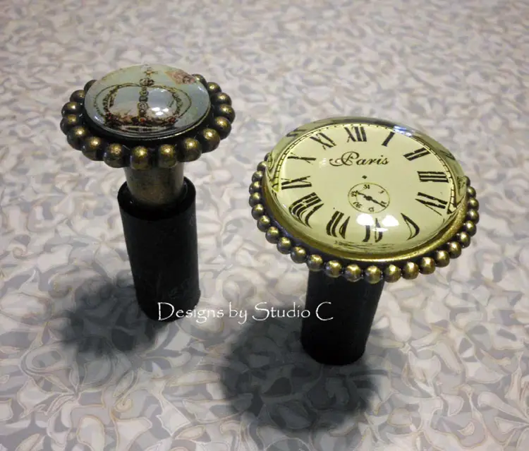 How to Make a Wine Bottle Stopper with a Drawer Knob finished