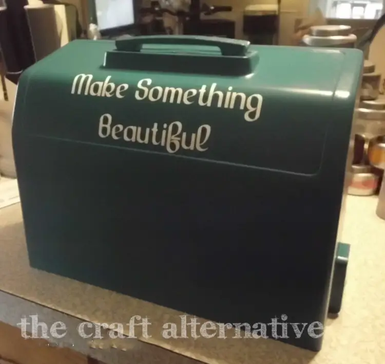 How to Update a Sewing Machine Case apply vinyl lettering
