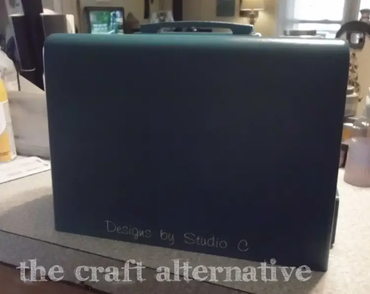 How to Update a Sewing Machine Case vinyl lettering back view