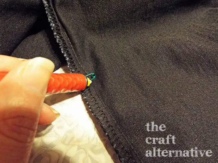 how to taper pants legs marking where the seam will stop