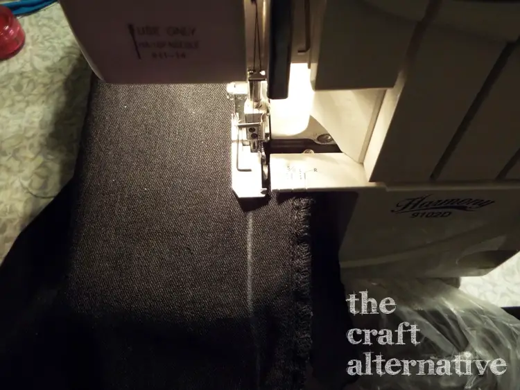 how to taper pants legs sew along marked line