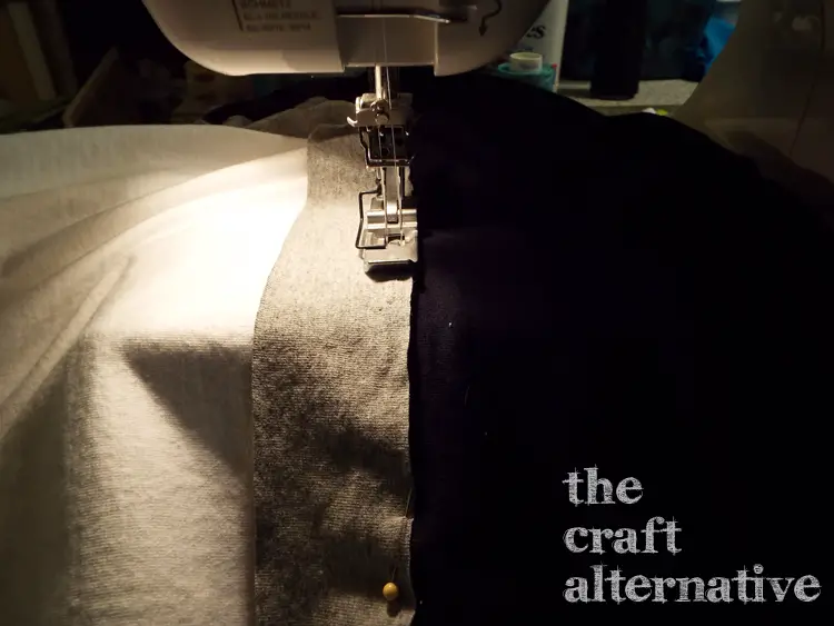 How to Make a T-Shirt into a Dress - stitch waistband