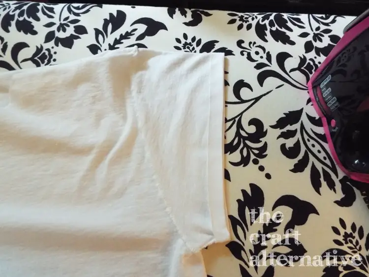 How to Make a T-Shirt into a Dress-press sleeve