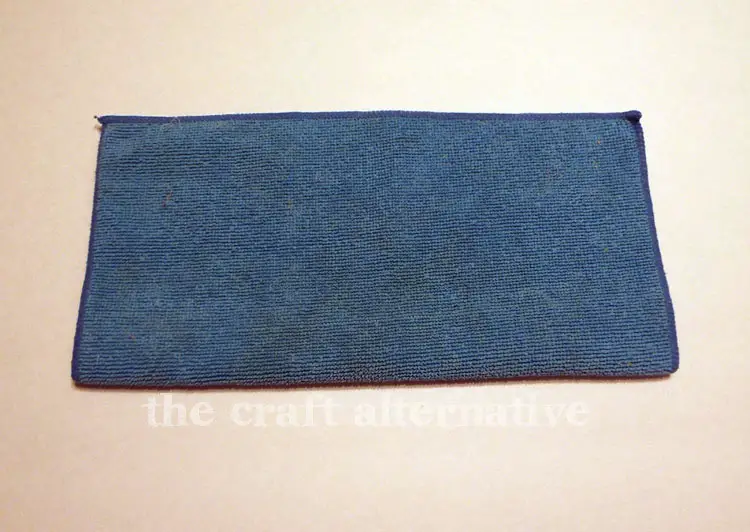 How to Make a Reusable Pad for a Wet Floor Sweeper cloth folded in half