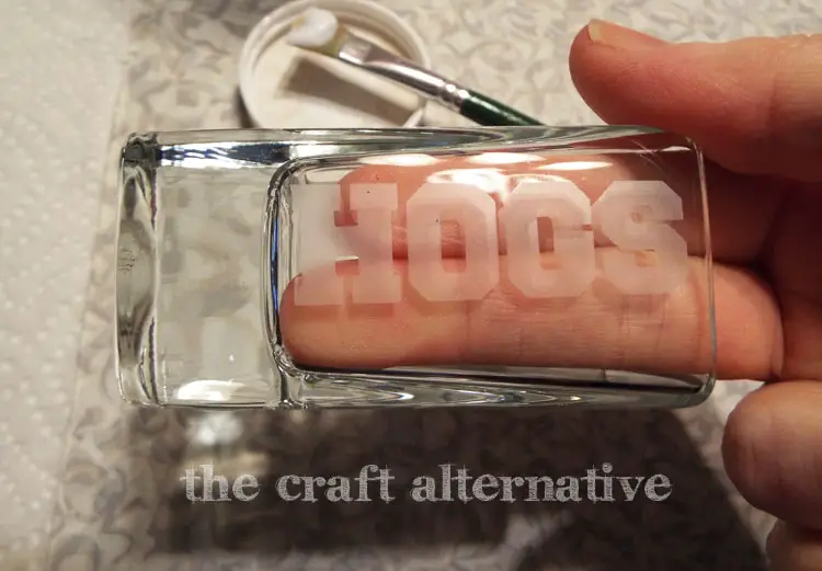 Make a Shot Glass, Etched and with Glitter etched glass