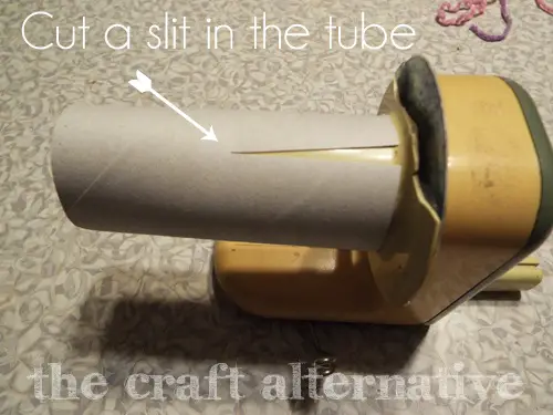 Make a Yarn Holder with a Toilet Paper Stand yarn on a winder