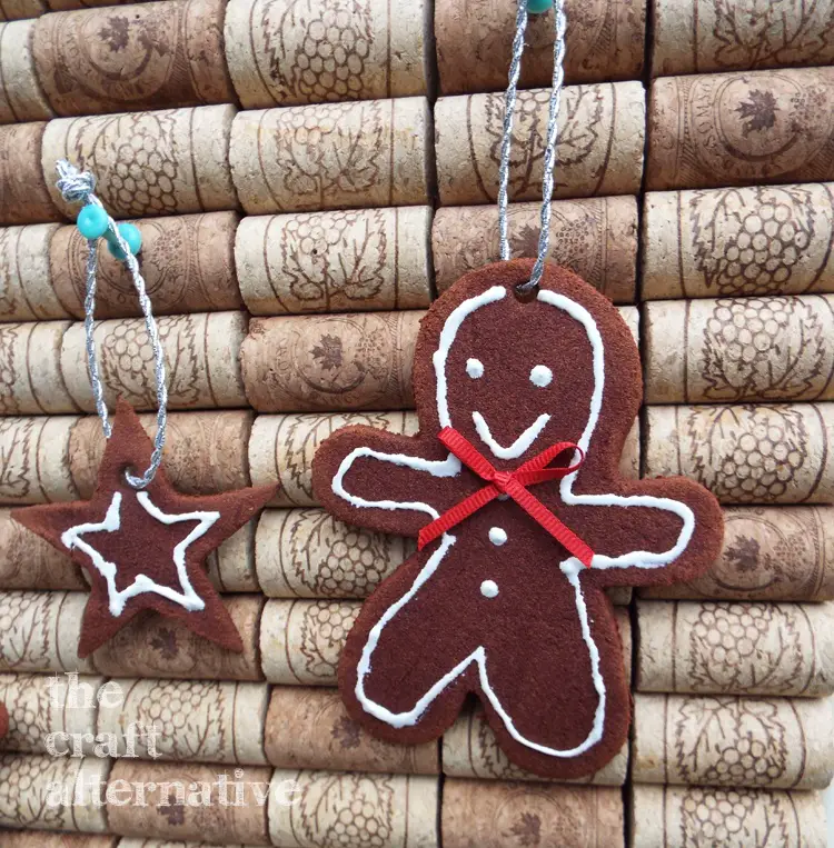 How to Make Cinnamon-Applesauce Dough Holiday Ornaments gingerbread and star