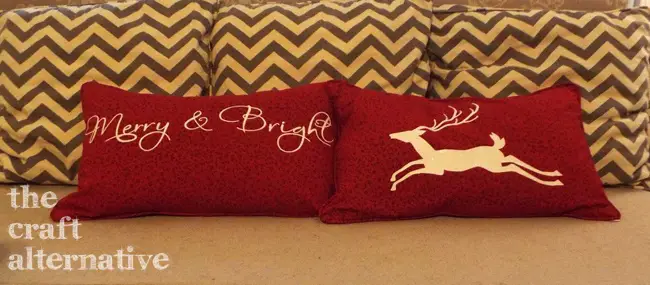 Easy to Make Holiday Pillow Covers_Sofa
