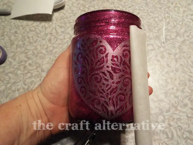 Add Glitter and Frosted Vinyl to a Recycled Jar_Frosted Vinyl