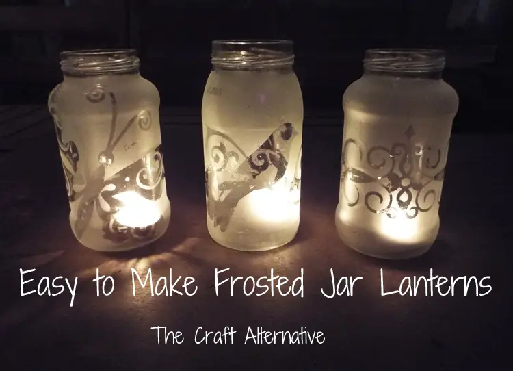 Easy to Make Frosted Jar Lanterns