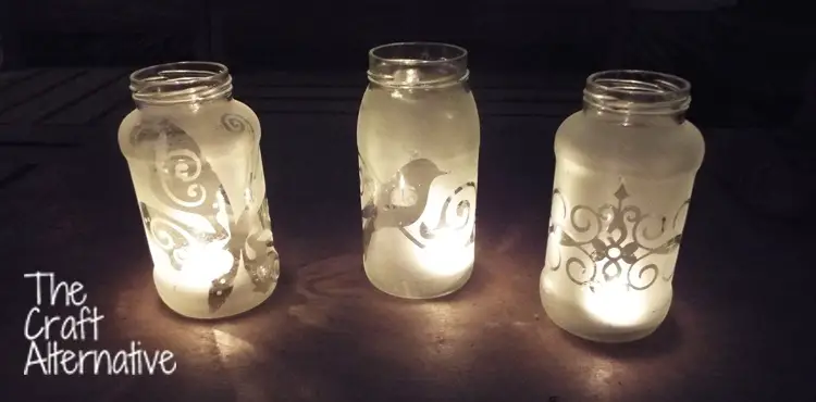 Easy to Make Frosted Jar Lanterns_Trio