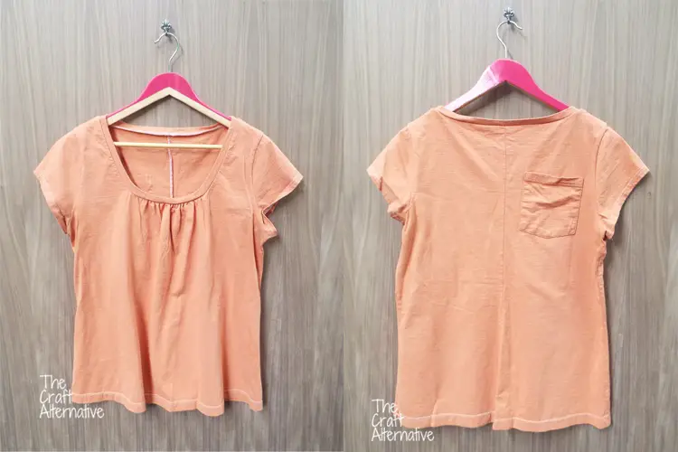 Make a Top Using a Man's T-Shirt as Fabric_Orange