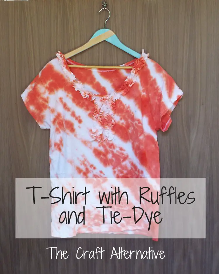 T-Shirt with Ruffles and Tie Dye