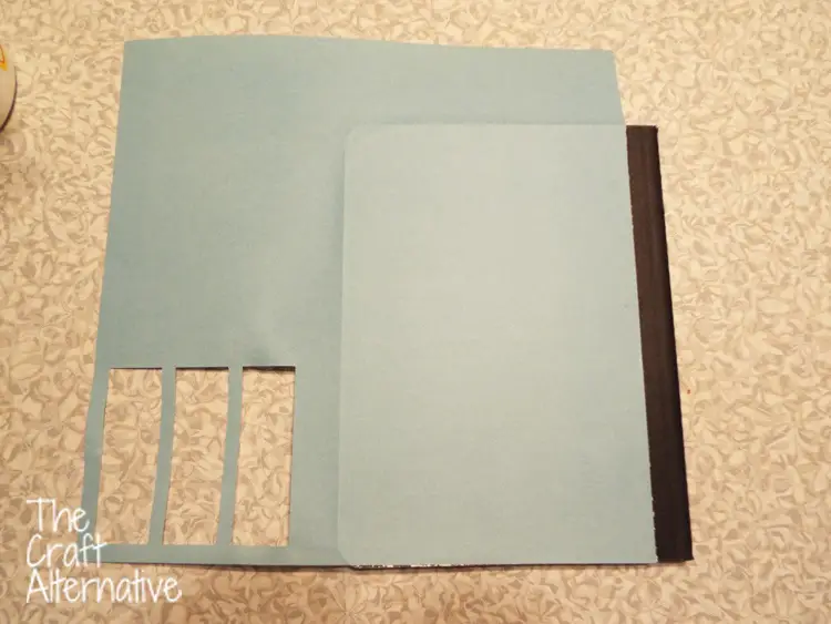 Adding Scrapbooking Paper and Washi Tape to a Composition Notebook_Back
