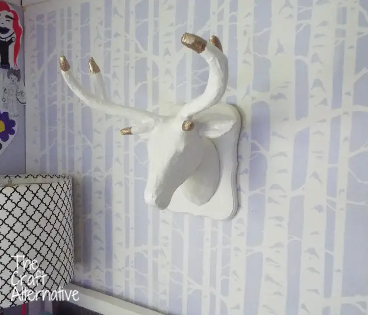 Papier-Mache Deer Head Mounted on an MDF Plaque_Finished Profile