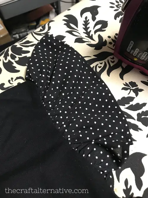 adding flirty sleeves to a t-shirt pressing sleeve